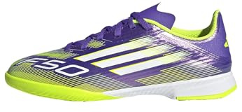 adidas Unisex – Barn F50 LEAGUE Indoor Football Boots Kids, Purple Rush/Cloud White/Lucid Lemon, 31 1/2 EU