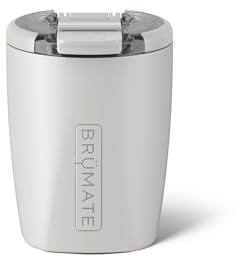 BrüMate Rocks 100% Leak-Proof 12oz Insulated Lowball Cocktail & Whiskey Tumbler - Double Wall Vacuum Stainless Steel - Camping, Travel Tumbler & Cocktail Glass (Dune)