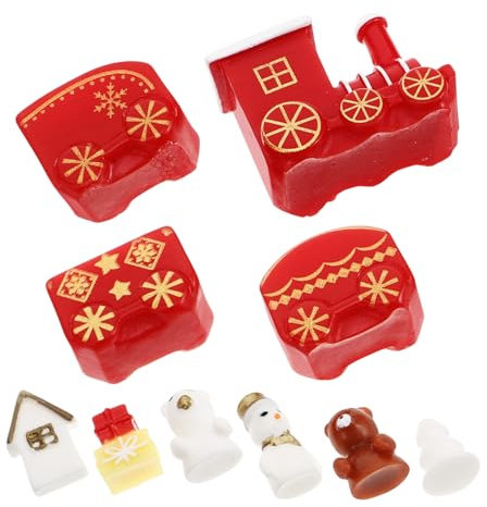 TOYANDONA 10stücke Mini Eisenbahn Weihnachtsdekorationsfiguren Charmante Harz Zugfiguren Für Tischdekoration Party-Dekoration Für Festivals