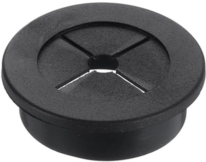 sourcing map Cable Cord Grommet, 1 1/4 Inch (32mm) Desk Grommet Flexible Rubber Grommets Wire Hole Cover Pass Through for Office Computer Desk Wire Organizer, Black