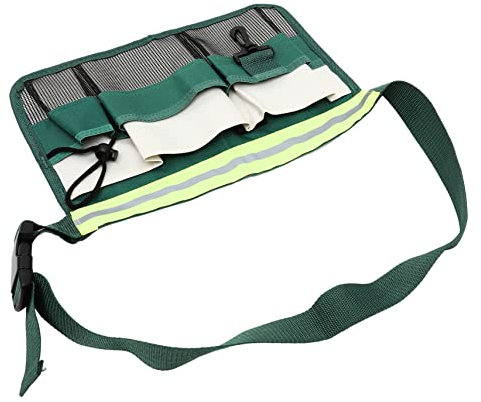 OSALADI Gardening Tool Waist Bag Adjustable Belt Heavy Duty Oxford Canvas Pouch for Carpenters and Construction Reflective Strips for Enhanced Visibility