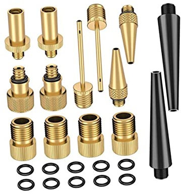 WHAMVOX Fahrrad Luftpumpen Adapter Set Kupfer Ventilkonverter Ventilnadel Ballpumpe Kompatibel Auto Fahrradventile Sclaverand Mit Organizerbox Für Unterwegs