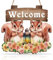 ANHUIB Welcome Sign Front Door Decorations Garden Signs and Plaques for Outside Welcome Garden Ornament Flower Wall Hanging Plaques Home Decor for Outdoor Porch Gate Hanger Farmhouse Signs for Outside