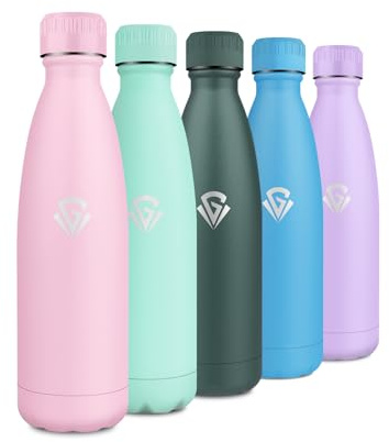 Isolierflasche 500ml, Trinkflasche Edelstahl BPA-frei, Auslaufsichere Thermosflasche Doppelwandig, Trinkflasche Thermo für Kinder, Büro, Camping, Reisen, Fitnessstudio, Schule, Outdoor, Sport