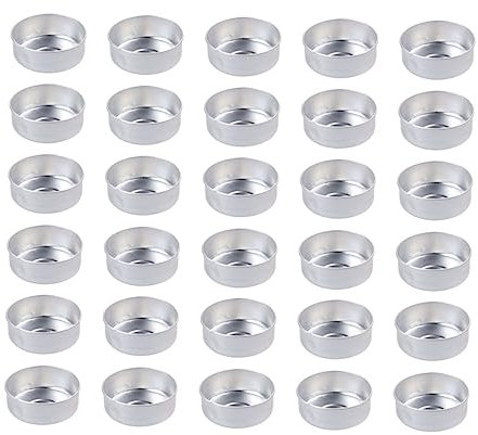 FONDOTIN 300pcs Aluminum Tea Light Container Silver Empty Tea Light Cups for Candle Making Use As Candle Holders for Kitchen Storage Organisation