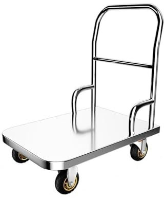 gorilla cart, Stainless Steel Pattern Flatbed Truck Folding Trolley Cargo Trailer Fixed Trolley,Versatile Garden & Yard Cart for All Seasons