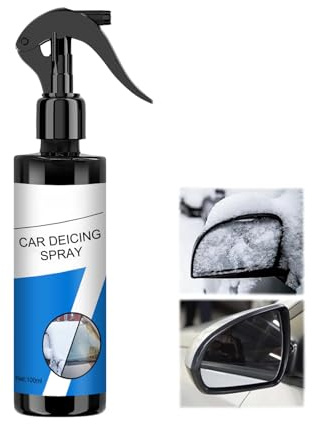 Spray Antigelo Auto,Spray Sciogli Ghiaccio Auto,Deghiacciante Vetri Auto,Dotato di Raschiatore,Anti Frost Spray,Rimuove Rapidamente Ghiaccio e Neve dai Finestrini e dal Parabrezza Dell'auto,100 ml