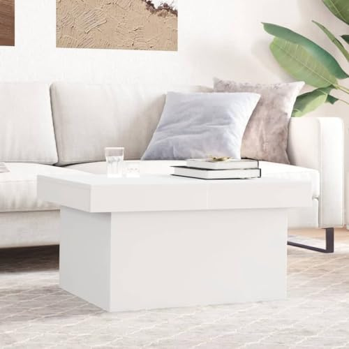 HaoChrymec Table Basse with Bois, Design Élégant, Grande Capacité de Rangement, Table Basse Salon, Tables Basses Blanche, pour Salon, Blanc, 100 x 55 x 40 cm