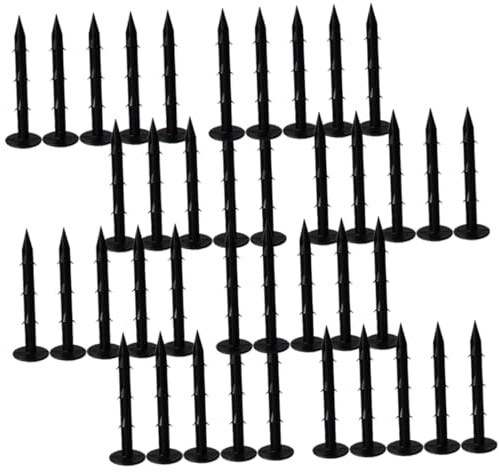WEKADRIN 100 Piezas Estacas Jardín Plástico Negro para Tela Jardín Malla Sombra y Césped Clavos Fijación Exterior
