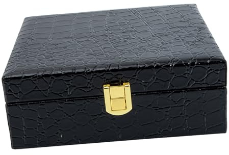 FIXOSHEE Scatola per Sigari in Legno Ribalta 17x15x6,5 Cm, Humidor Portatile per Viaggio, Contenitore per Sigari Motivo Decorativo per Conservazione e Regalo Elegante