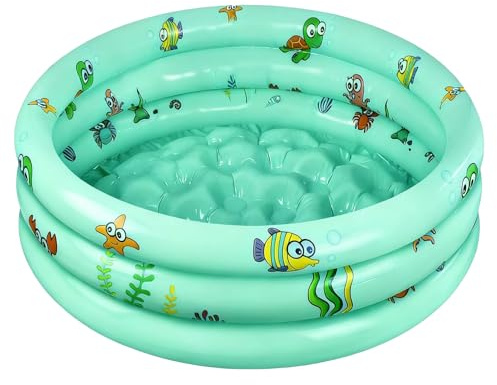 Planschbecken Ø100cm,Aufblasbarer Pool,Aufblasbares Planschbecken,Schwimmbad Kinder,Planschbecken für Kinder,Kinderplanschbecken,Aufblasbares Kinderpool für Zuhause,Outdoor,Garten,Strand,Balkon (Grün)