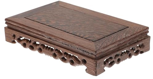 PATKAW Display Base Stand Easy to Carry Wooden Rectangular Craft Holder Portable Stylish Coffee Wood Wooden Flowerpot Base for Household Decoration for Home and Garden Use