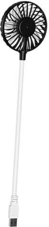 TWISAXC Ventilateur USB à câble flexible 5V 1A, petit ventilateur personnel, idéal pour tous les environnements (maison, bureau, etc.) avec port USB intégré, rotation à, Noir, long