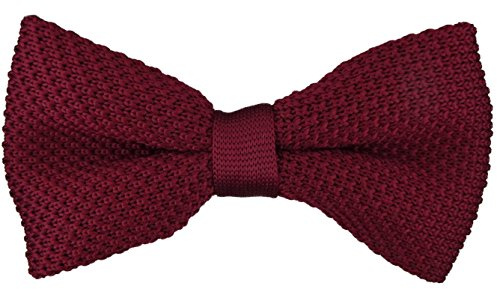 TigerTie hochwertige Strickfliege in Uni einfarbig + Aufbewahrungsbox - Schleife 30 cm bis 55 cm verstellbar