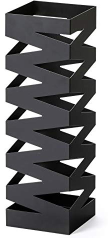 Mango Steam Square Tall 20 Inches Umbrella Holder (Zig-Zag Black)