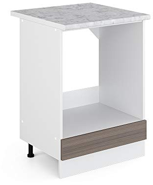 Vicco Herdumbauschrank R-Line, Edelgrau, 60 cm, AP Marmor, zur freien Kombination innerhalb modularer Küchensysteme