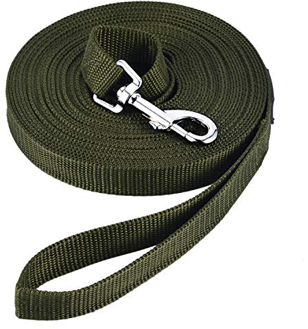 HAPPY HACHI Schleppleine für Hunde, 3m /5m /10m /15m /20m /25m /30m /33m Nylon Hundeleine mit Handschlaufe, Trainingsleine mit D-Karabiner,Lange Hundeleine,für Gehorsamkeitstraining (Grün, 5 m)