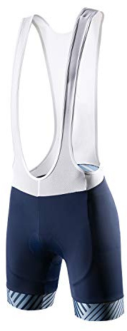 Santic Cuissard Cycliste Homme a Brette Short Velo Rembourré Cuissard VTT Court Ete a Bretelle pour Homme Bleu EU XXL