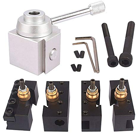 Drehmaschine Schnellwechsel Werkzeughalter Mini Schnellwechsel Stahlhalter Drehstahlhalter Werkzeug Pfosten Schnellwechselhalter Set für Drehbank in Industriequalitä Aluminiumlegierung