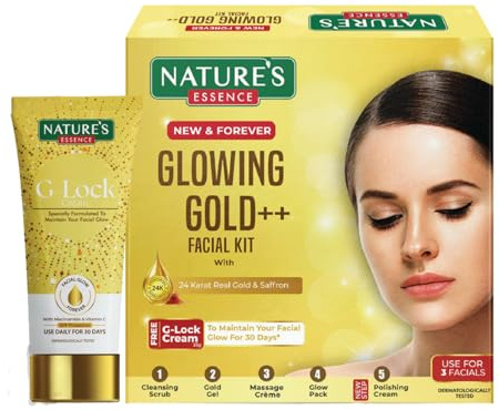 Naturens essens lysande guld ansiktskit (60 gram + 15 ml)