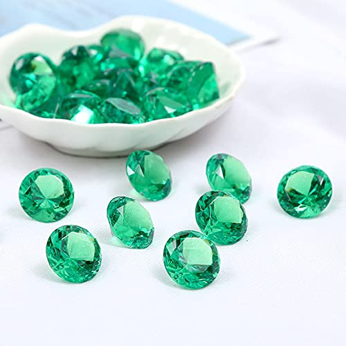 Duories 120 Stück Acryl Diamanten Dekosteine,Acryl Diamant Edelsteine Streudeko Tischdeko Acrylschmuck für Hochzeit Geburtstag Weihnachten Party Vasenfüller Piratenparty Schatzsuche Dekoration,Grün
