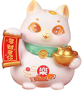 Asudaro Wackelfigur Auto Armaturenbrett Dekoration Wackelkopf Katze Puppen Spielzeug Tierfigur Glückskatze Skulptur Ornament Spielzeug Desktop Dekoration Harz Auto Armaturenbrett Büro Zuhause Typ A
