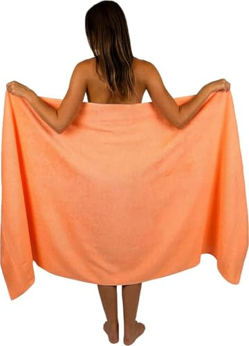 Partihandel handel Dealz extra stort badlakan 100 x 200 cm superjumbo stora badlakan handdukar strand kroppsvep XL badhanddukar 600-GSM (orange)