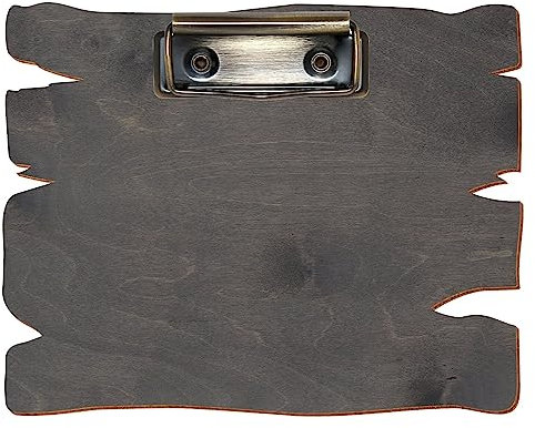Bütic Holz Klemmbrett in Holzbrettform Grau für DIN A3 A4 A5 A6 aus 3mm Birkensperrholz und mit widerstandsfähigem Klarlack versiegelt