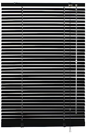 GARDINIA Persiana Veneciana de Aluminio para Montaje en Pared y Techo, Color Negro, 140 x 175 cm