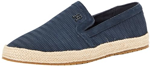 Tommy Hilfiger Herren Espadrilles Classic Suede Stoffschuhe, Blau (Desert Sky), 44