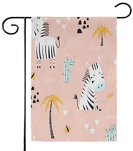 Zebra Cactus Garden Flag Vertical Double Sided Small Yard Flag Seasonal Farmhouse Holiday Outdoor Outside Decoration 12x18 Inch