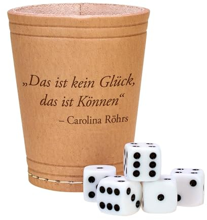 Leder Würfelbecher mit Gravur, Personalisierter Knobelbecher, Würfel Set, Kniffelbecher mit Name, Würfelspiele Becher, Kniffel Becher, Würfel Becher, Reisespiele, Standard Würfel, Spielwürfel