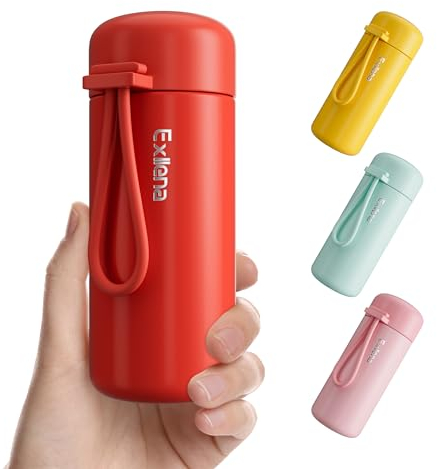 Exllena Botella Térmica Pequeña 150ml – Mini Botella de Acero Inoxidable sin BPA, Aislamiento Térmico 4-6 Horas con Diseño Portátil y Hermético (Rojo)