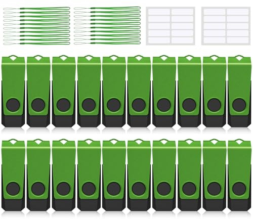 AGECASH - Memoria USB de 4 GB de almacenamiento USB, paquete de 20 unidades USB 2.0, unidad de pulgar giratoria de metal Pendrive Zip Drive USB Key, 20 unidades de salto multipack de 4 GB con