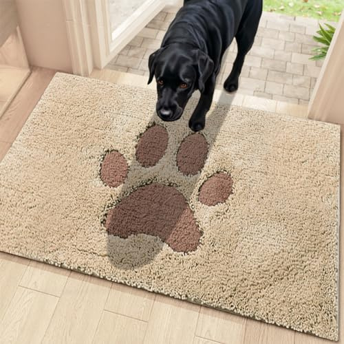 Oiilores Schmutzfangmatte Türmatte für den Innenbereich 50 x 80 cm, rutschfeste waschbare Teppichmatte, flache Innentürmatte für den Eingangsbereich, super saugfähige Hundematte für schmutzige Pfoten