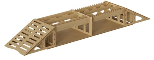 RC Wood Bridge, Crawler Car Simulated Obstacle Steep Roadblock Xyloid Bridge,RC Car Obstacle and Seesaw Simulation Tool Accessories (C)