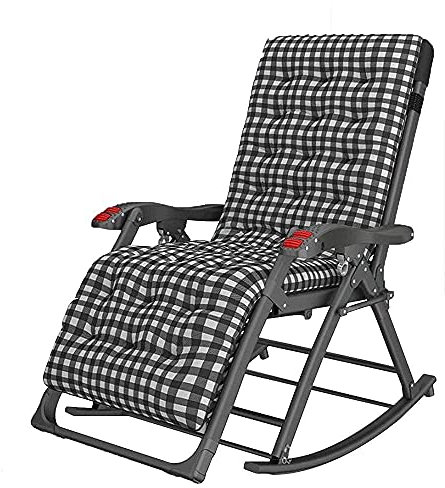 JINMUXUAN Silla de Camping, Sillones de Patio Mecedora de jardín con colchón Sillón reclinable Plegable Tumbona Ajustable para Exteriores Asiento balancín Zerovity Beauty Comes