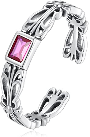 Halskette Damen,Zirkon-Ring, 925er-Sterlingsilber-Ring, passend für viktorianischen, filigranen Blatt-Ring im Vintage-Stil