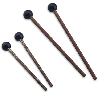 4 Stück Holzschlägel Schlagzeug, Mallet Drumsticks Holz Paukenschlägel Marimba Schlägel für Kinder Baby Musik Lernspielzeug, Glockenspiel Schlägel Klangstäbe für Xylophon, Holzblock Glocken(21cm/15cm)