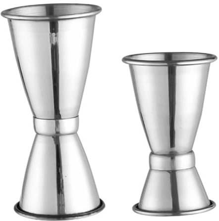 VINTORKY 2piezas Vasos Medidores Inoxidable Para Cócteles y Vino Medidor De Onzas Resistente y Duradero Para Fiestas y Banquetes