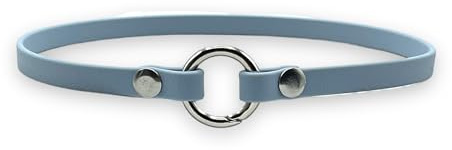 Markenhalsband Classic aus BioThane® für Hunde- oder Steuermarken | dünn & leicht (Eisblau)