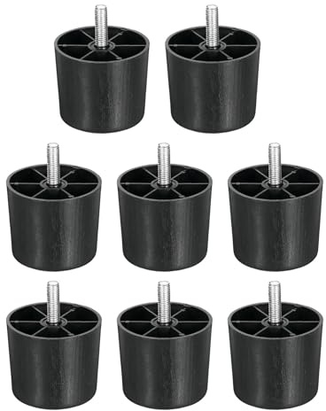 sourcing map 8 Pcs 2 Inch Furniture Legs, Plastic Sofa Couch Legs Tapered Replacement Tapered Feet for Chair Sofa Dresser Cabinets Bed, Black