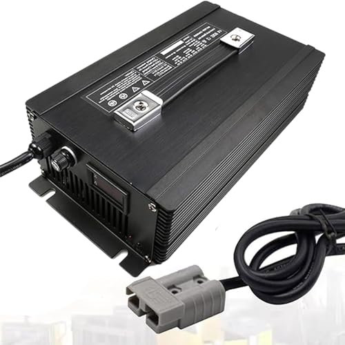 WLEJSL Chargeur Batterie à Charge Rapide 12 V 60 a Batteries au Plomb 12 V, Chargeur de Batterie pour Chariot Élévateur, Chargeur Intelligent avec Écrans d'Affichage,Argent,175A