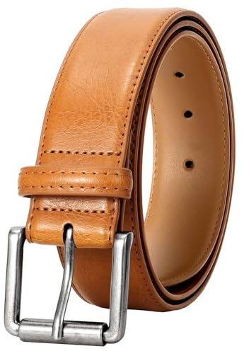 JASGOOD Men Leather Belt for Dress Casual Golf 1.5” Classic Work Belt for Men Leather Jeans