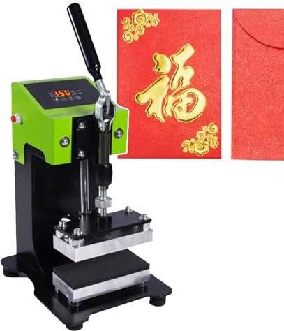 Pressa A Caldo Idraulica, Pressa A Caldo Manuale, Pressa Idraulica Con Doppie Piastre Riscaldanti Pannello Di Controllo Digitale,Green