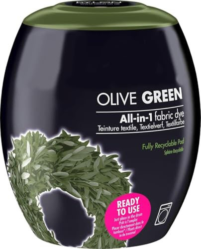 HOCHSTE ® Machine Dye Pod 350g Fabric & Clothes Dye for Washing Machine Colour Options for Cotton, Linen & Viscose Long-Lasting Olive Green 1 Pack