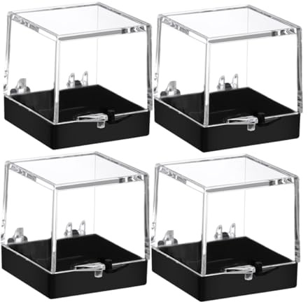 OSOLADY Transparente Aufbewahrungsbox Einfache Aufbewahrung und Organisation aus Kunststoff 4 Stück Kleiner Gegenstände zur Präsentation für Mineralien und Figuren