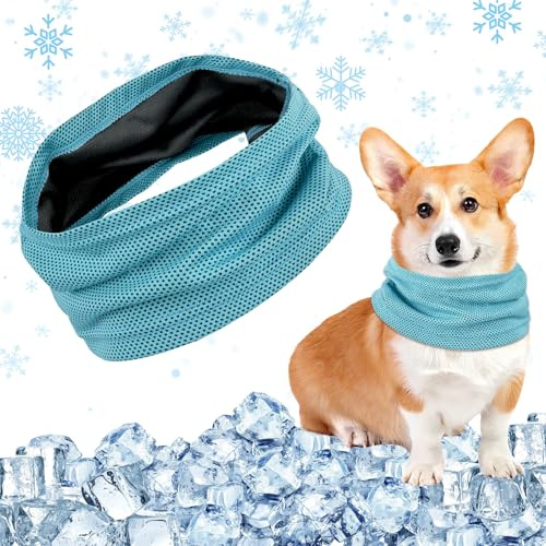 Cooling Dog Collar and Bandana Scarf - Summer Neckerchief Towel for Pets