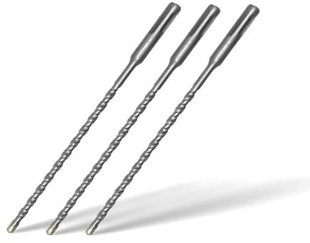 3 pezzi SDS Plus Punte da Trapano 6x210MM,con 4 punte in metallo duro e doppia vite, per calcestruzzo, pietra, pietra naturale
