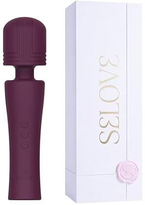 SELOVE – Powerful Wand Vibrator with Deep Rumbly Vibes, Flexible Neck (Deep Purple)